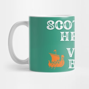 Scottish Heart Viking Blood. White text. Gift ideas for historical enthusiasts available on t-shirts, stickers, mugs, and phone cases, among other things.. Mug